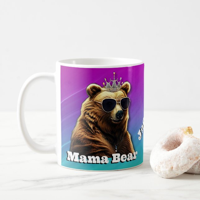 Queen Mama Bear Coffee Mug (With Donut)