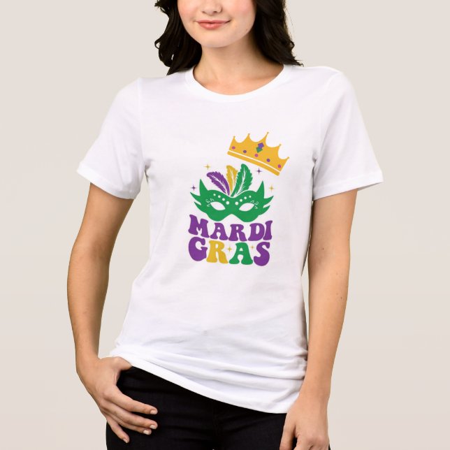Queen Mardi Gras T-Shirt for Women Tri-Blend Shirt (Front)