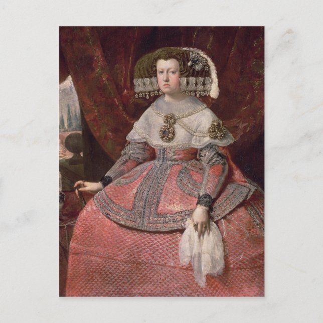 Queen Maria Anna of Spain in a red dress Postcard (Front)