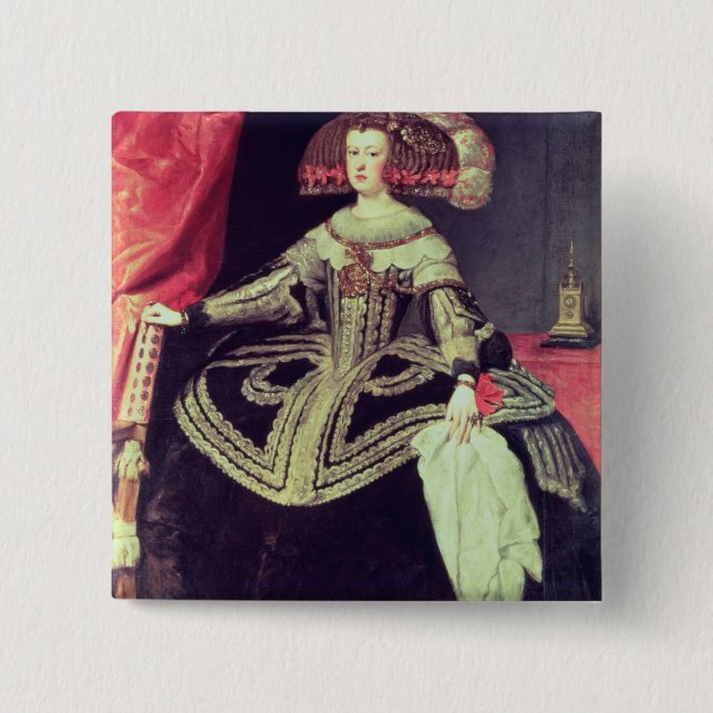Queen Mariana of Austria  c.1653 15 Cm Square Badge (Front)