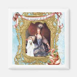 Queen Marie Antoinette White Poodle n Cake Magnet