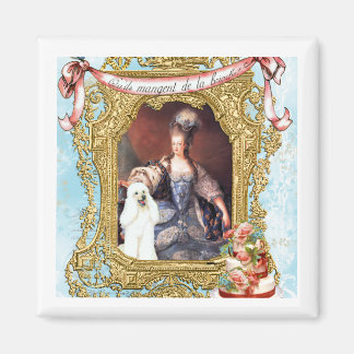 Queen Marie Antoinette White Poodle n Cake Magnet