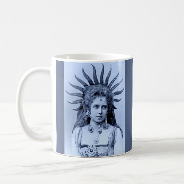 Queen Marie of Romania as the Sun Queen - blue Coffee Mug (Left)