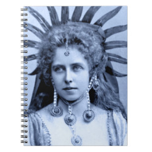 Queen Marie of Romania as the Sun Queen - blue Spiral Notebook