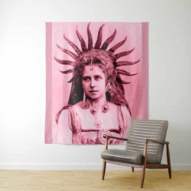 Queen Marie of Romania as the Sun Queen - pink Tapestry (In Situ)