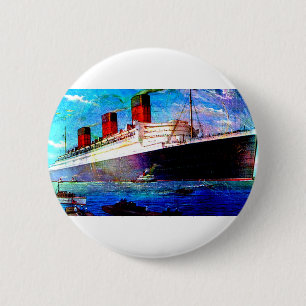 QUEEN MARY 2 6 CM ROUND BADGE