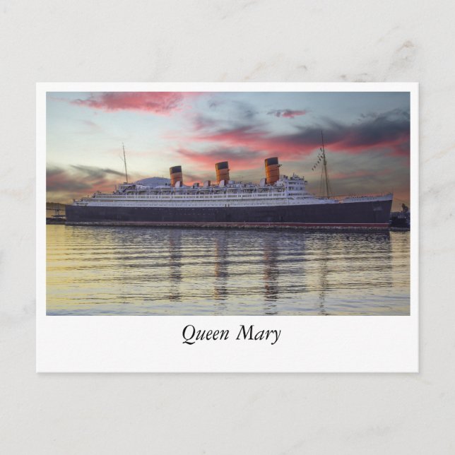 Queen Mary: A Historic Treasure in Long Beach Postcard (Front)