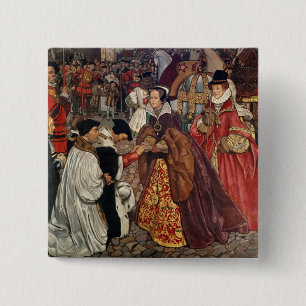 Queen Mary and Princess Elizabeth entering 15 Cm Square Badge