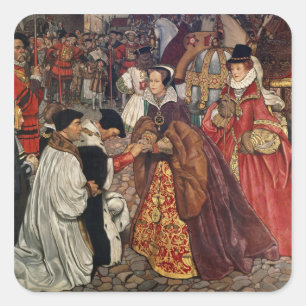 Queen Mary and Princess Elizabeth entering Square Sticker