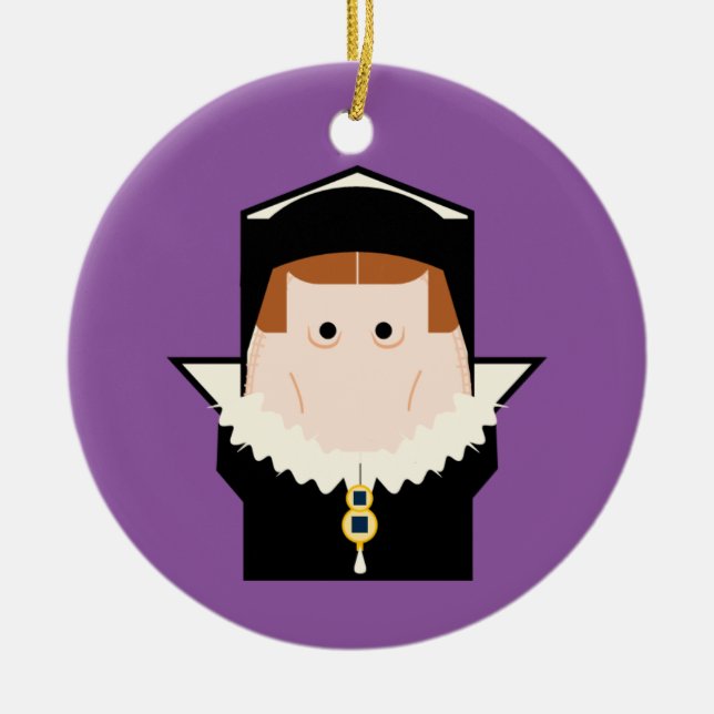 Queen Mary I Ceramic Tree Decoration (Front)