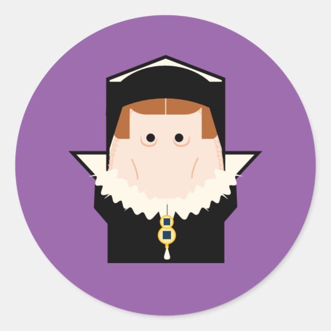 Queen Mary I Classic Round Sticker (Front)