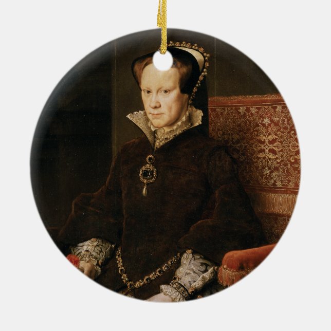 Queen Mary I of England Maria Tudor by Antonis Mor Ceramic Tree Decoration (Back)