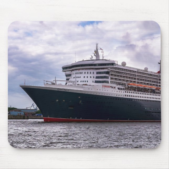 Queen Mary im Hafeneinlauf Mouse Pad (Front)