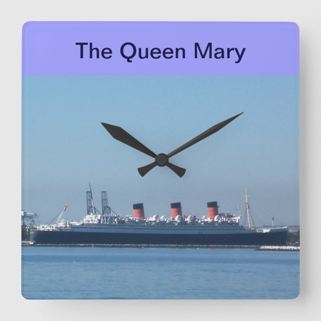 Queen Mary in Long Beach, California Wall Clock (Front)