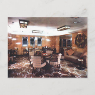 Queen Mary tourist class library & writing room Postcard