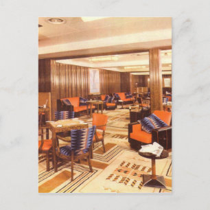 Queen Mary tourist class smoke room Postcard