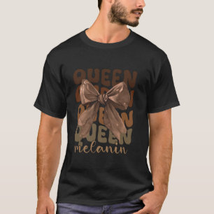 Queen Melanin Coquette Bow African American Black T-Shirt