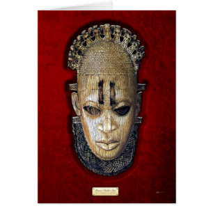 Queen Mother Idia - Ivory Edo Mask on Red Velvet