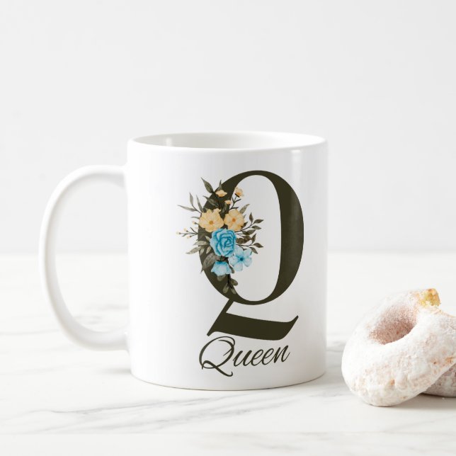 Queen Mug – Elegant Typography Design Gift for Her (With Donut)