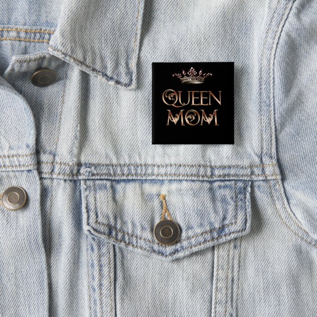 Queen Mum 15 Cm Square Badge (In Situ)