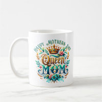 Queen Mum Floral Retro Typography