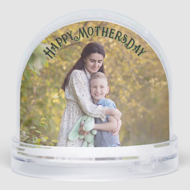 Queen Mum Floral Retro Typography Snowglobe (Back)