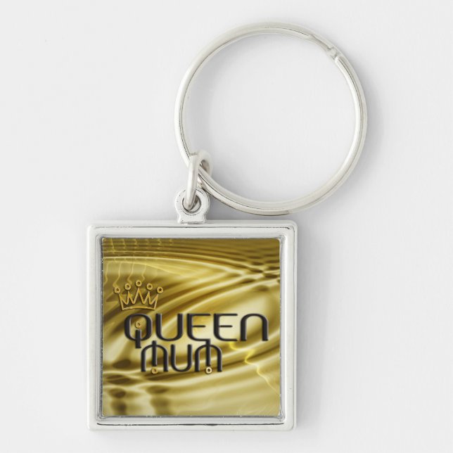 Queen Mum / gold crown Key Ring (Front)