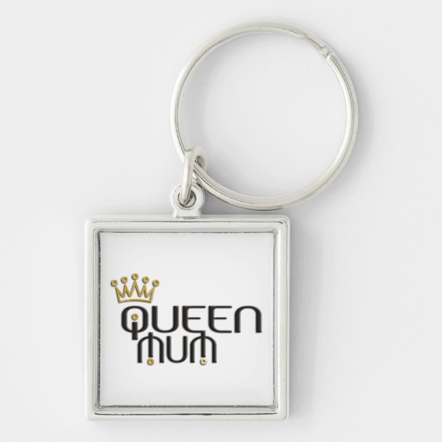 Queen Mum / gold crown Key Ring (Front)