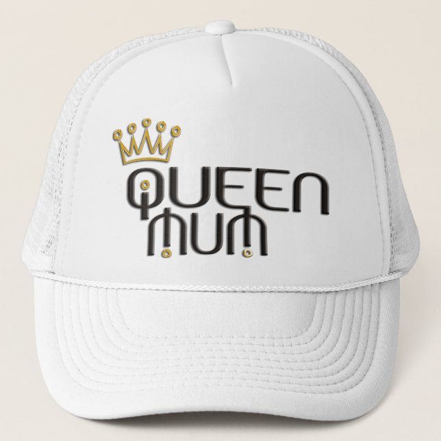 Queen Mum / gold crown Trucker Hat (Front)