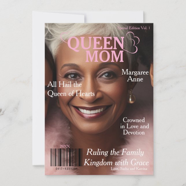 Queen Mum Magazine Cover  Holiday Card (Front)