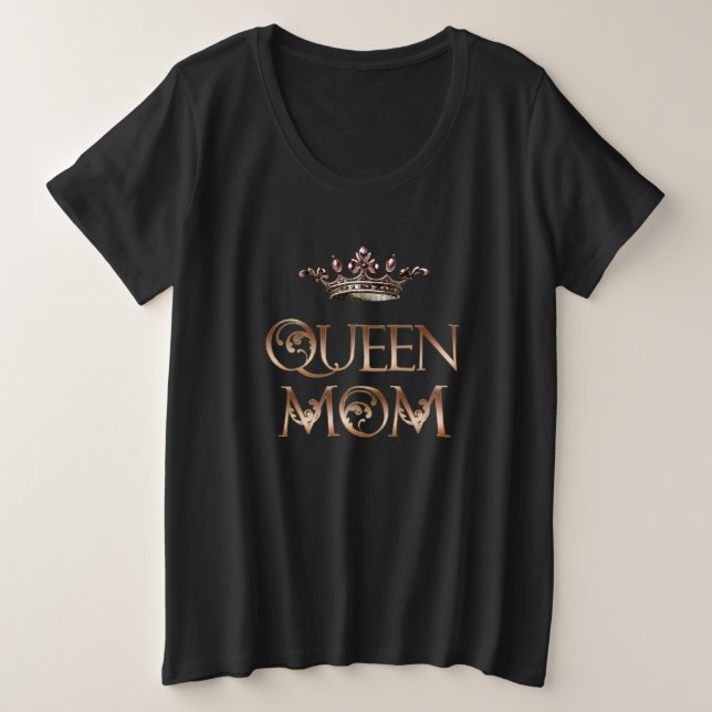 Queen Mum Plus Size T-Shirt (Design Front)