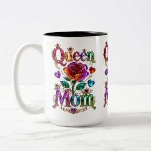 Queen Mum Royal Gold Jewel Crown Mother’s Day Two-Tone Coffee Mug