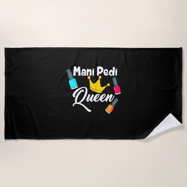 Queen Nail Artist Beach Towel (Front)