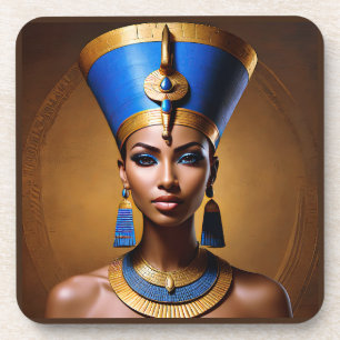 “Queen Nefertiti” Beautiful Ancient African Queen Coaster