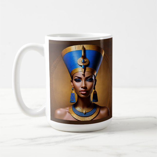 “Queen Nefertiti” Beautiful Ancient African Queen Coffee Mug (Left)