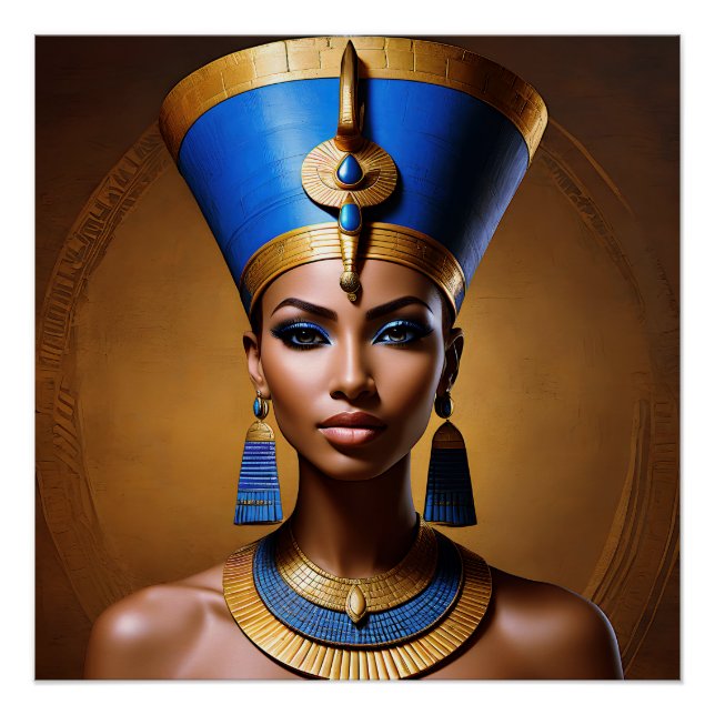 “Queen Nefertiti” Beautiful Ancient African Queen Poster (Front)