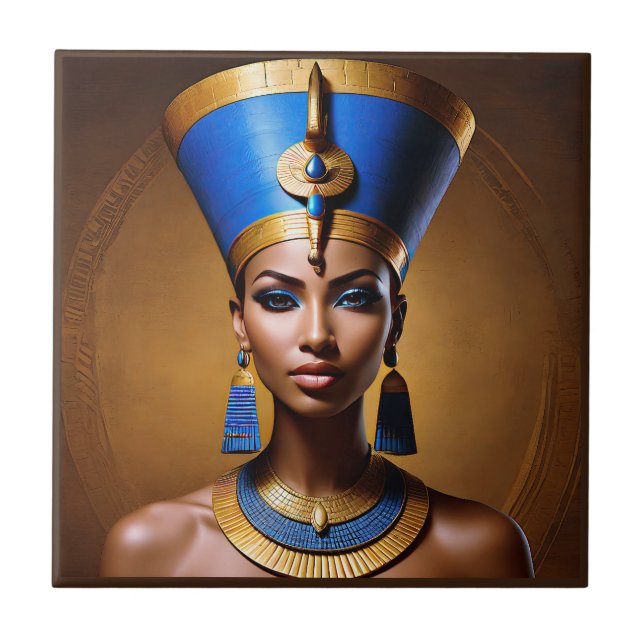“Queen Nefertiti” Beautiful Ancient African Queen Tile (Front)