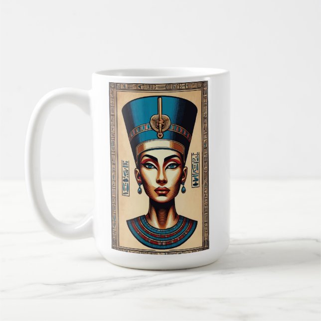 Queen Nefertiti – Timeless Egyptian Beauty Coffee Mug (Left)