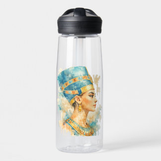 Queen Nefertiti Watercolor Ancient Egyptian Art Water Bottle
