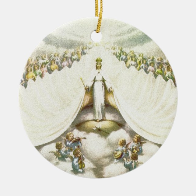 Queen of Angels Ceramic Tree Decoration (Front)