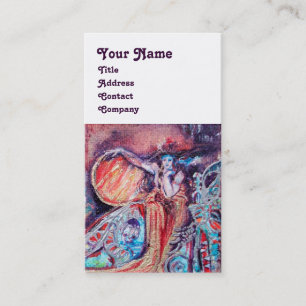 QUEEN OF ARCADIA Red Yellow Blue Silver Fantasy Business Card