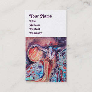 QUEEN OF ARCADIA Red Yellow Blue Silver Fantasy Business Card