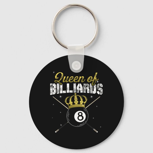 Queen Of Billiards Snooker Pool Billiard Player Qu Key Ring (Front)