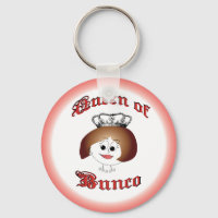 queen of bunco with crown and dice necklace