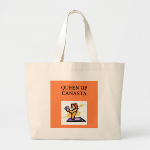 (queen of canasta large tote bag