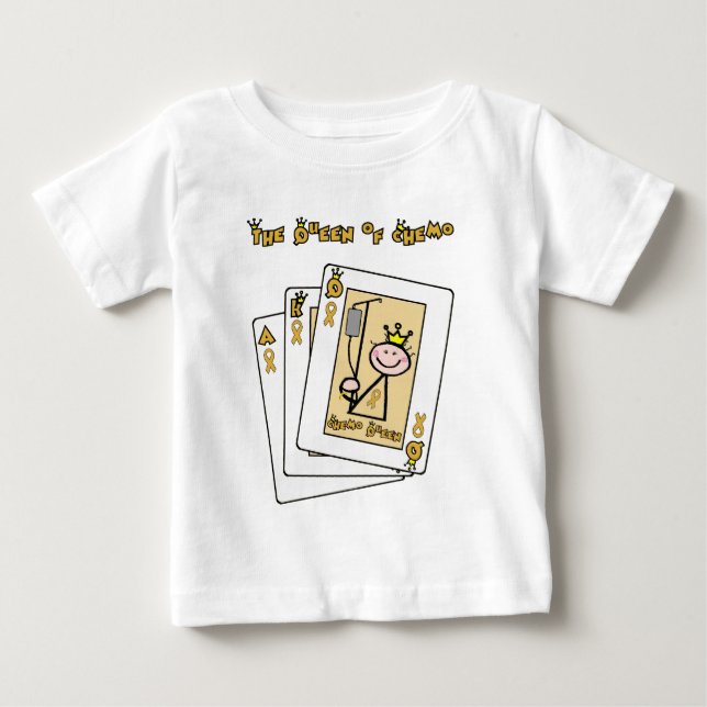 Queen of Chemo - Childhood Cancer Gold Ribbon Baby T-Shirt (Front)