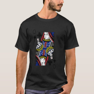 Queen of Clubs Playing Cards Halloween Party Costu T-Shirt