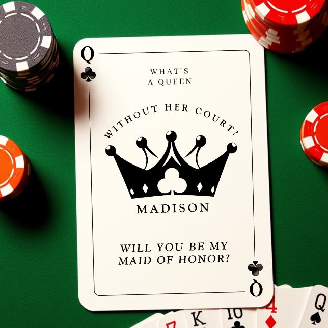 Queen of Clubs Poker Bridesmaid Proposal Card (Queen of Clubs Poker Bridesmaid Proposal Card
)