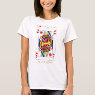Queen Of Covid Nurse Funny Play Card Red Yellow T-Shirt