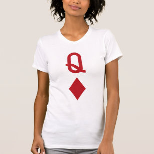 Queen of Diamonds Red Playing Card T-Shirt
